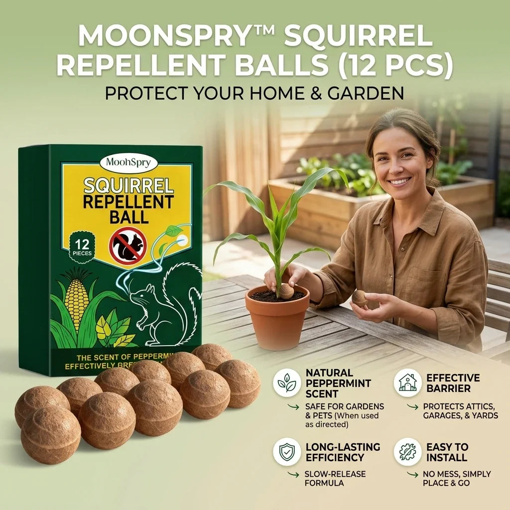 Squirrel Repellent Balls 12-Pack – Natural Garden Deterrent Squirrel Repellent Qme