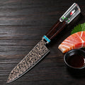 5-Inch Damascus Steel Japanese Utility Knife | Copper Pattern Japanese Kitchen Knife Qst Utility Knife