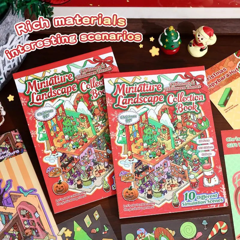 Christmas Miniature Scene Diorama Stickers | DIY Craft Set DIY Craft Stickers Qme