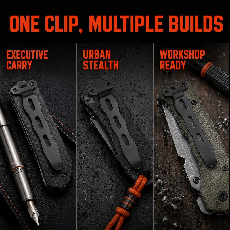 Swayboo DIY Folding Knife Back Clip – Pocket Clip Holder Knife Clip Accessory Qst