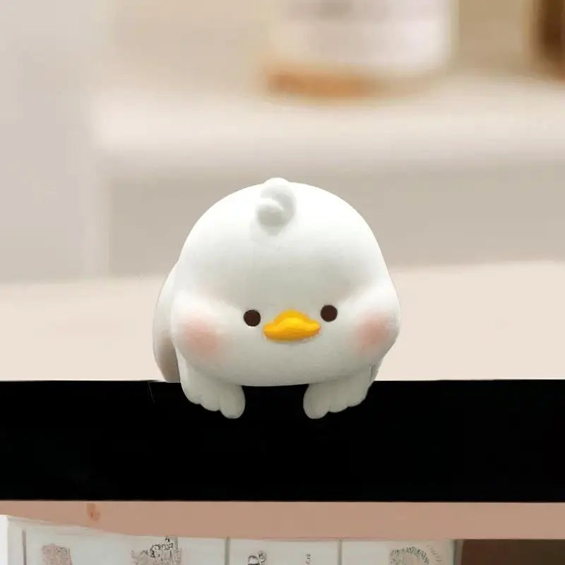 Flocking Animal Monitor Topper Panda Dog Desk Ornament Desk Ornament Qme A5