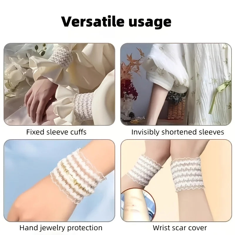 Detachable Sleeve Cuffs Drawstring Anti-Slip Fixator | Polyester Sleeve Cuffs Qme