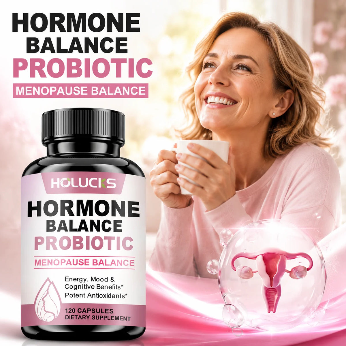 Women's Daily Wellness Probiotic Capsules – Mood & Energy Wellness Supplement Capsules Qst