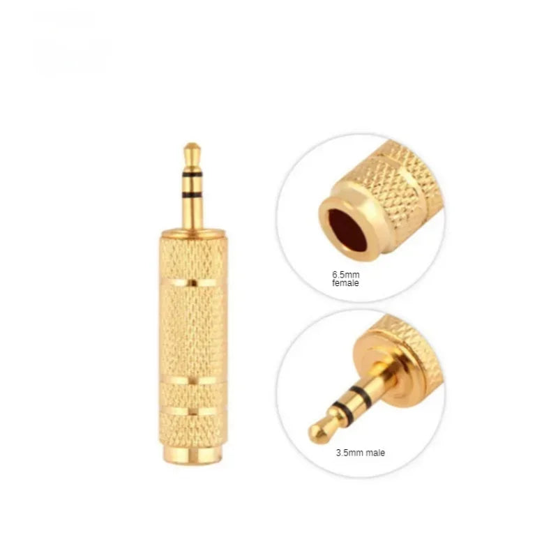 6.35mm to 3.5mm Audio Adapter – Headset & Mic Jack (10pcs) Audio Jack Adapter Qme 10pcs
