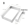 Adjustable Stainless Steel Rectangular Mousse Cake Ring Mold Cake Ring Mold Qme B