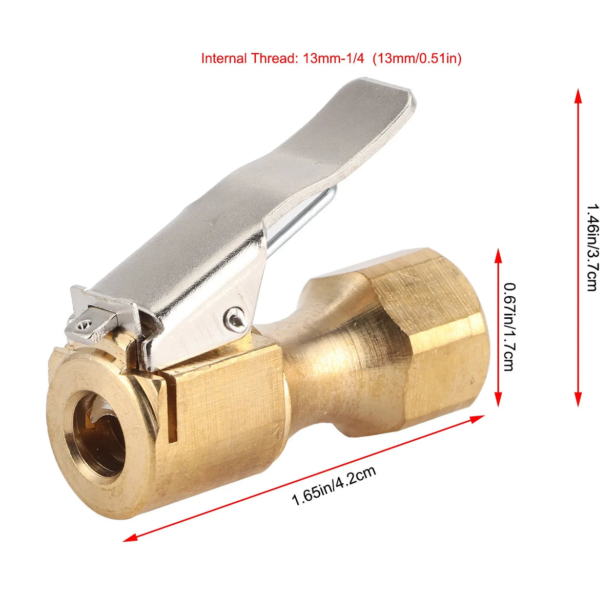 Brass Fast Clip Tire Chuck Inflator Adapter | Air Pump Tire Inflator Chuck Qme