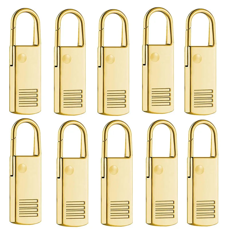 Zipper Slider Puller Repair Kit – 8 Colors, No Tools Needed Zipper Repair Kit Qme 10PCS Gold