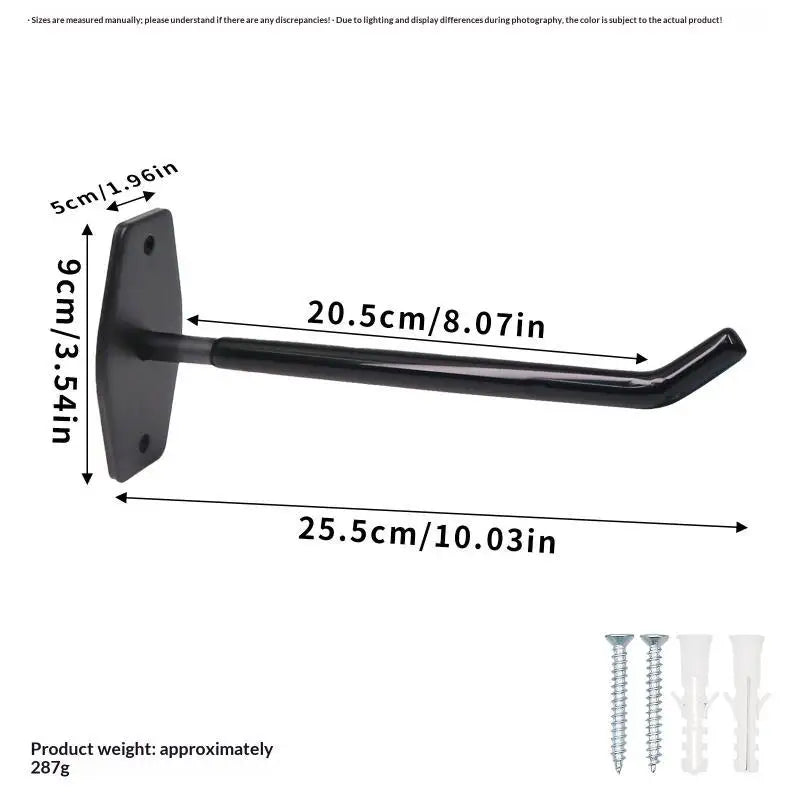 Heavy Duty Wall-Mounted Tire Storage Hook | Steel, 50kg Tire Storage Hook Qme black B