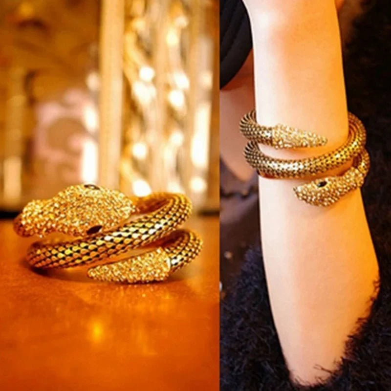 Y2K Punk Snake Spiral Upper Arm Cuff Bangle Bracelet Arm Cuff Bracelet Qme