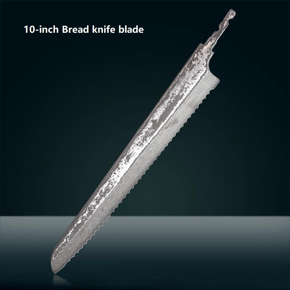 F.YOUNG 67-Layer Damascus Steel Knife Blank Blade – DIY Full Tang Knife Blank Blade Qst 10 inch Bread