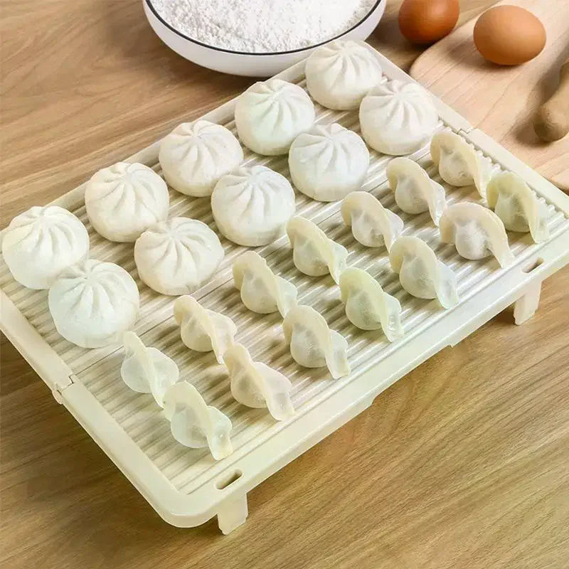 Foldable Non-Stick Dumpling Drying Tray – Stackable Food Prep Mat Food Prep Tray Qme