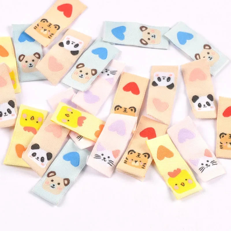 Animal Print Washable Sewing Care Labels – Tiger Chick Panda 50pcs Sewing Care Labels Qme