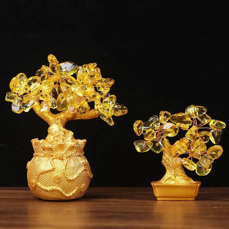 Feng Shui Crystal Money Tree Ornament – Lucky Wealth Decor Feng Shui Ornament Qst
