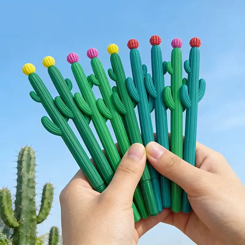 Cactus Shaped Black Gel Ink Ballpoint Pen – 12-Pack Novelty Novelty Ballpoint Pen Qme