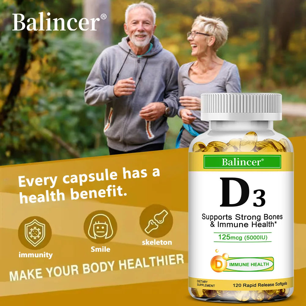 Vitamin D3 5000 IU – Gluten Free Non-GMO Bone & Immune Support Vitamin D Supplement Qst