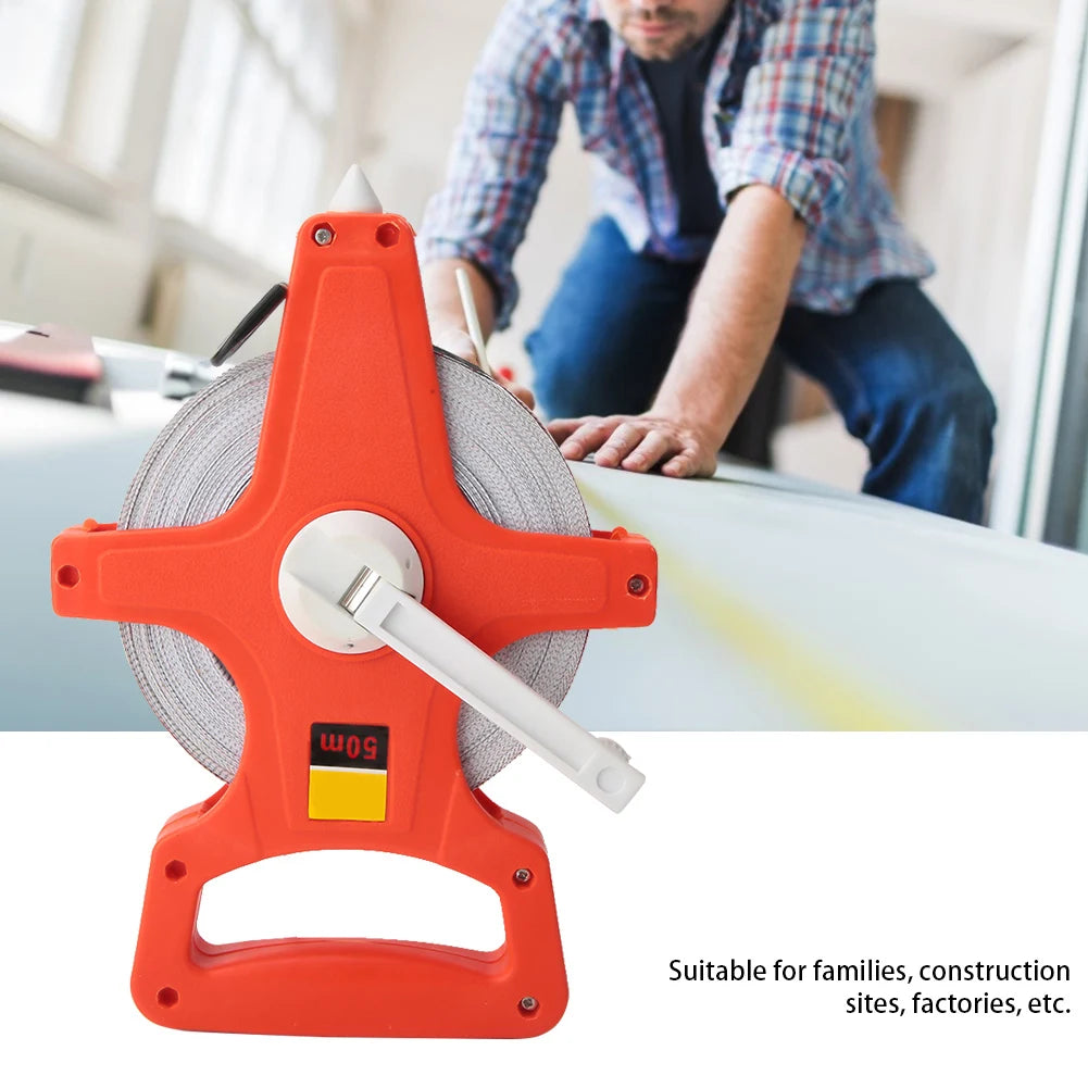 50m Open Reel Tape Measure – ABS Plastic Measuring Ruler Tool Open Reel Tape Measure Qst