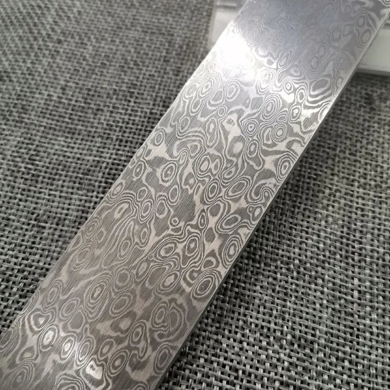 Damascus Steel Knife Billet VG10 Core 40×5×0.5cm – DIY Blank Knife Making Billet Qst