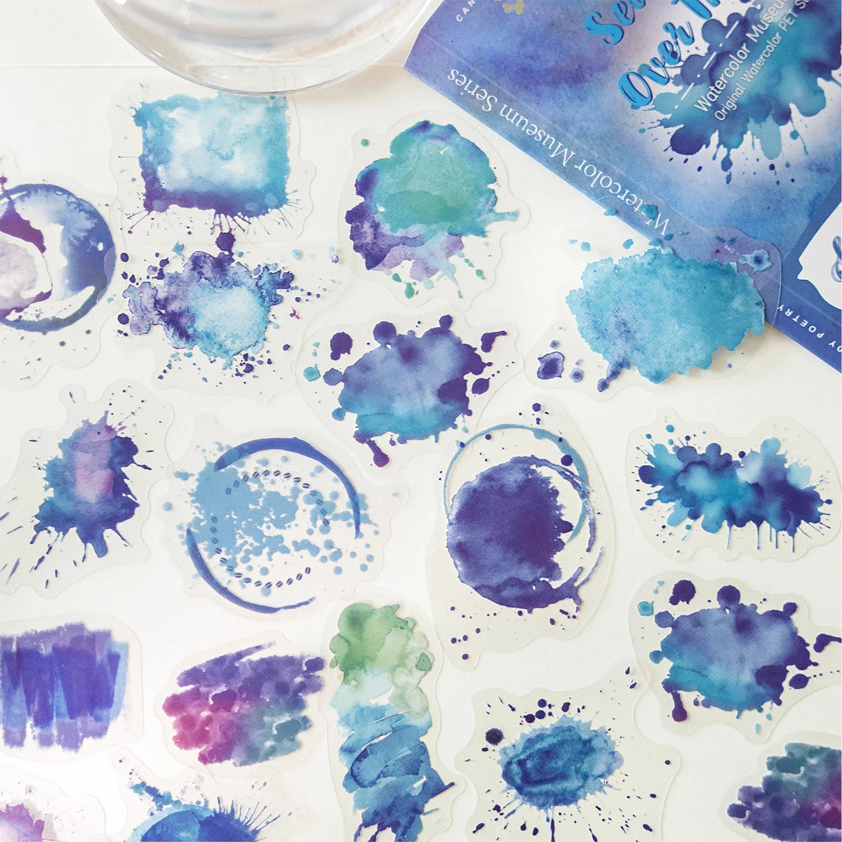 Watercolor Trace Pattern PET Stickers | DIY Journal & Craft Decorative Craft Stickers Qme D4