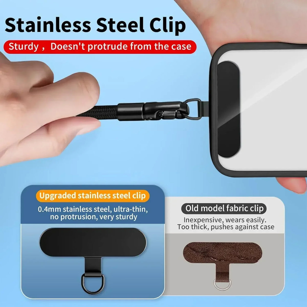 Universal Phone Lanyard Clip – Anti-Drop 360° Wrist Strap Phone Lanyard Clip Qme