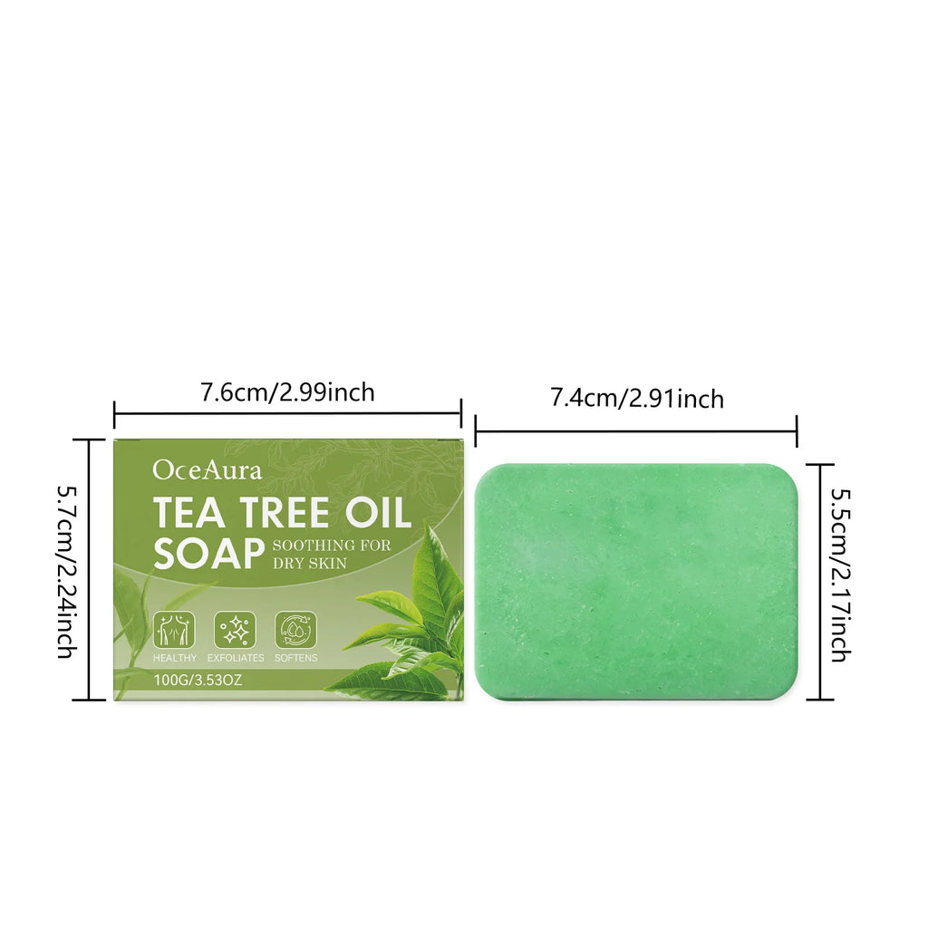 OceAura Tea Tree Soap Bar – Cleanse, Hydrate & Smooth 100g Bar Soap Qst