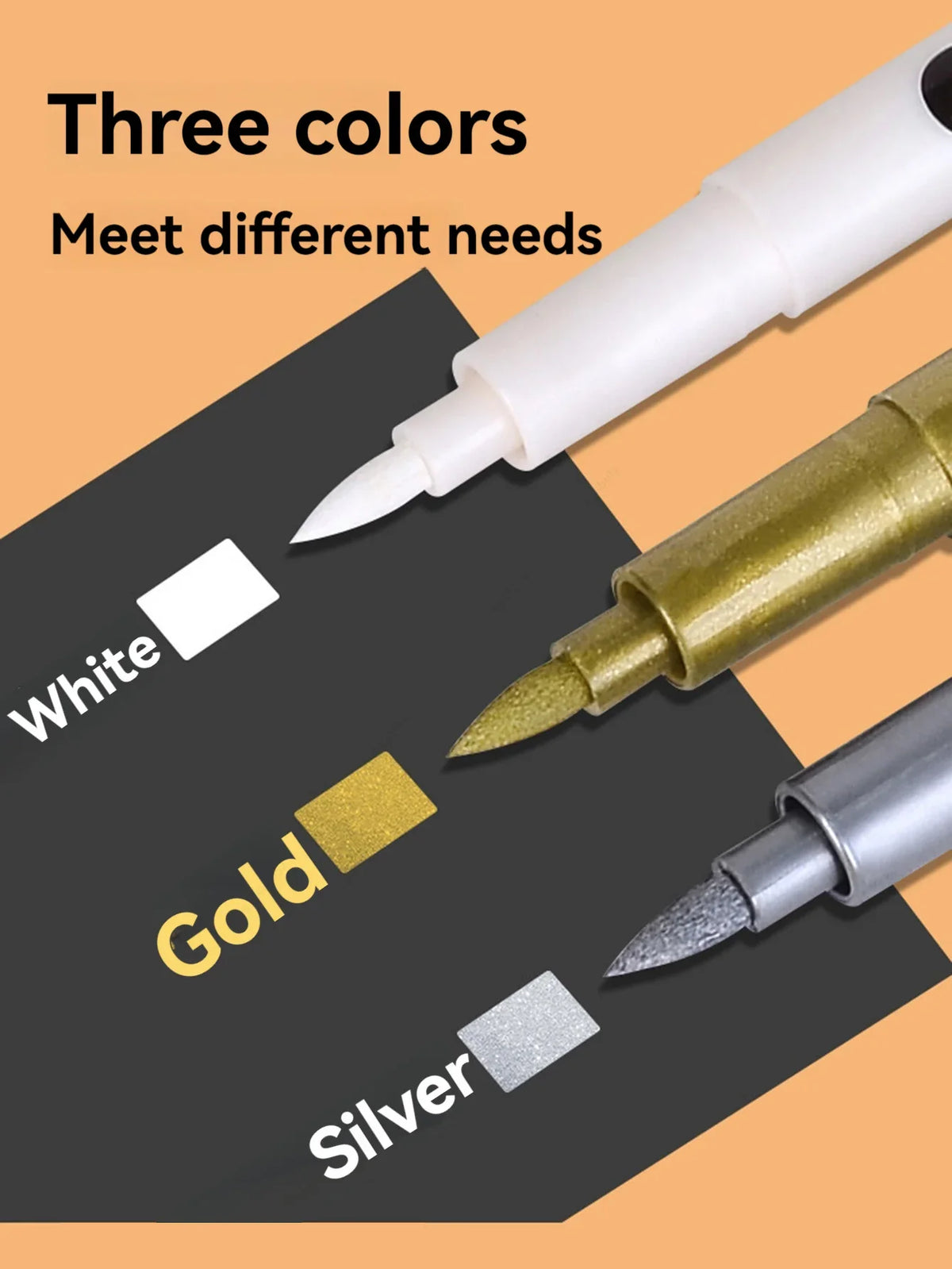 Metallic Paint Marker Pens – Waterproof Permanent Ink, 11 Colors Metallic Paint Markers Qme