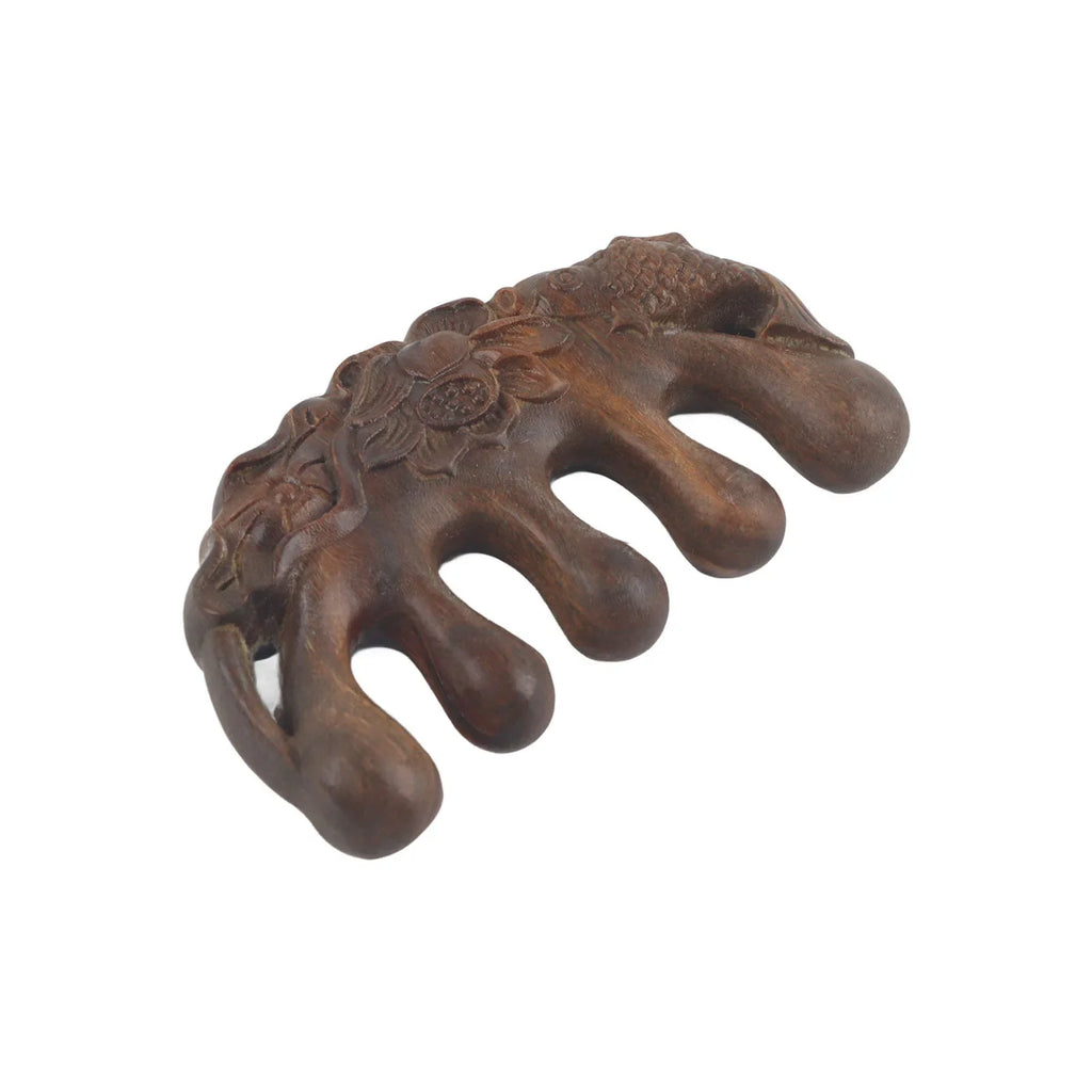 Wide Tooth Sandalwood Scalp Massage Comb – Head & Neck Scalp Massage Comb Qme
