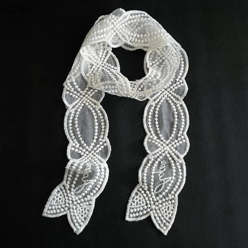 White Lace Mesh Embroidery Waist Belt for Women – Boho Style Lace Waist Belt Qst