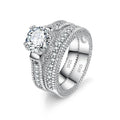 925 Sterling Silver Couple Rings – Cubic Zirconia Engagement Set Couple Ring Set Qme 7