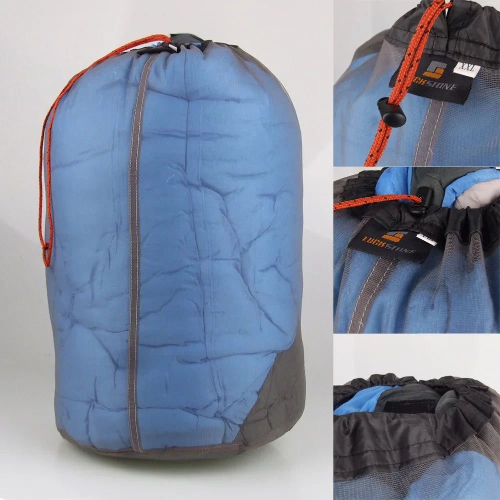 Ultralight Nylon Mesh Drawstring Bag – Travel & Camping Organizer Mesh Drawstring Bag Qme