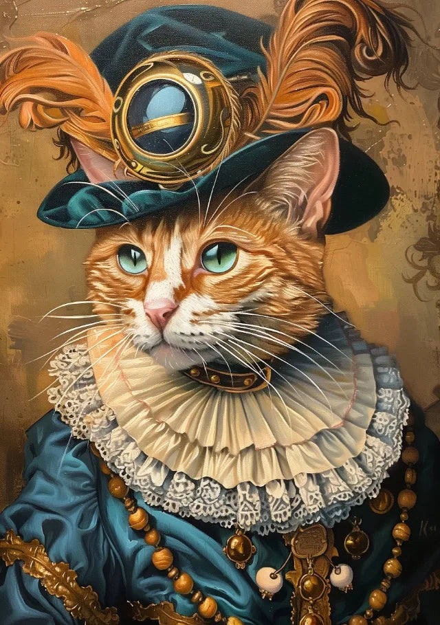 Vintage Royal Animal Pet Portrait Canvas Wall Art Print Canvas Wall Art Qst 5 40x60cm Unframed