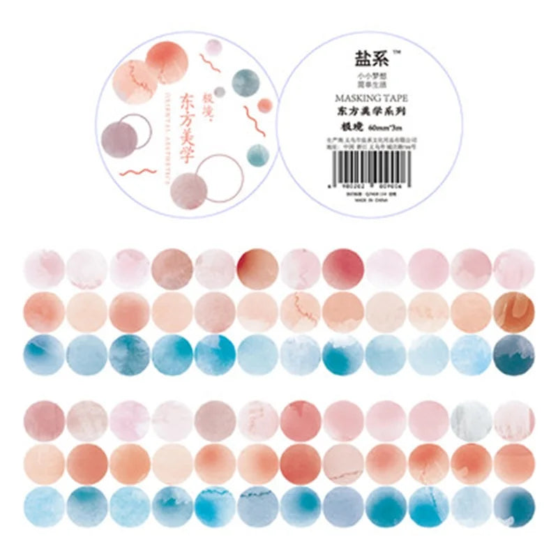 Watercolor Polka Dot Washi Sticker Roll for Junk Journaling Washi Sticker Roll Qme F
