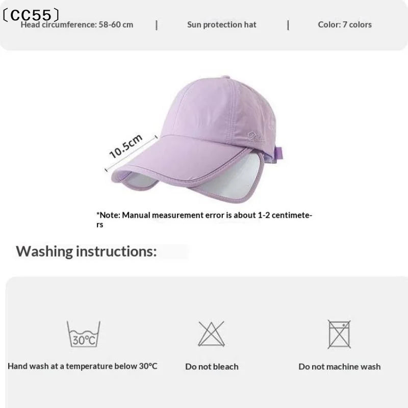 Women's Wide Brim Ponytail Sun Hat – Lightweight UV Cap Wide Brim Sun Hat Qst