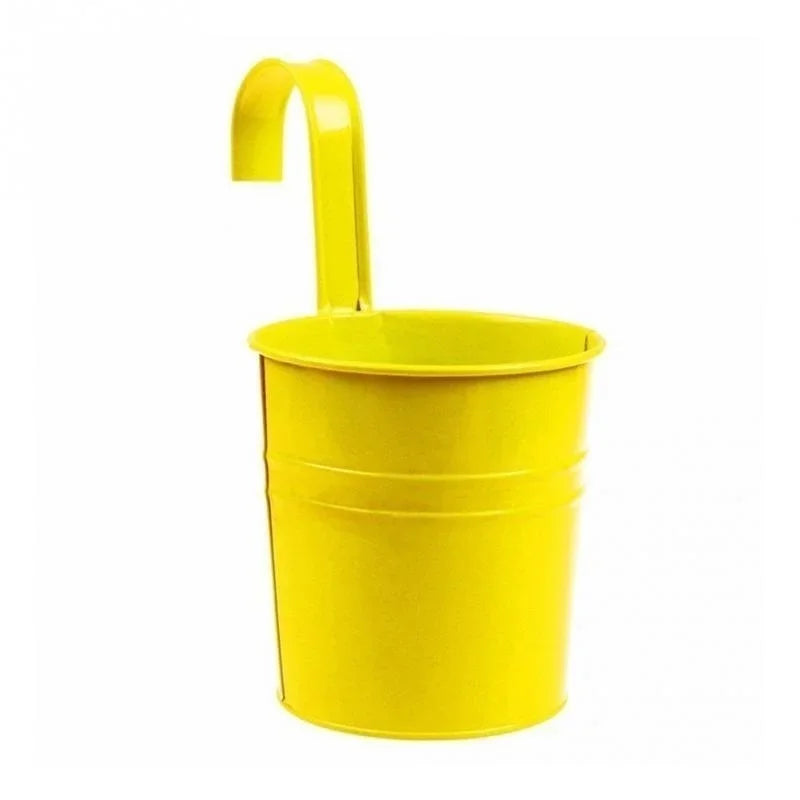 Iron Wall Mounted Hanging Flower Pot Hook Planter Holder Wall Planter Hook Qme yellow