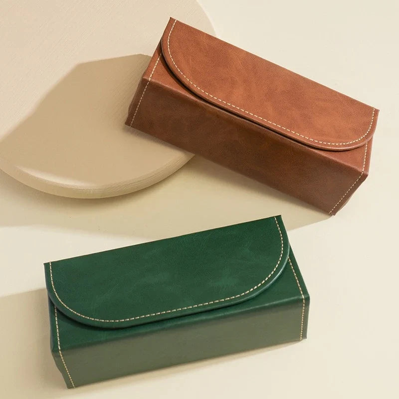 Premium PU Leather Large Capacity Men's Eyeglass Case Eyeglass Case Qme