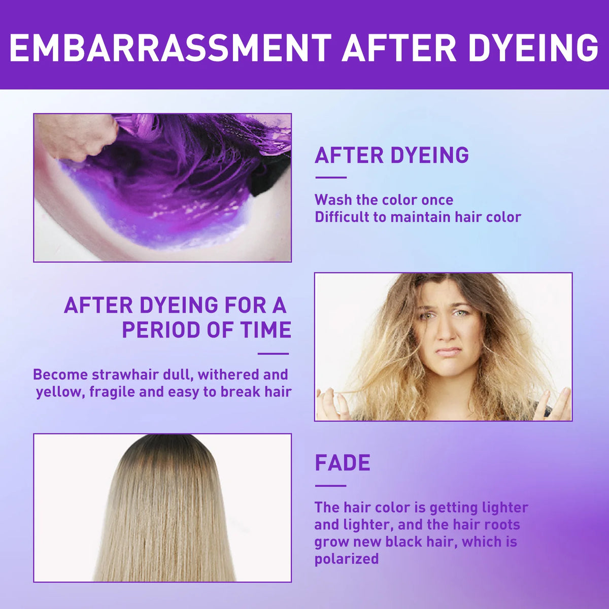 EELHOE Purple Shampoo – Tone Blonde & Bleached Hair 30ml Purple Toning Shampoo Qst