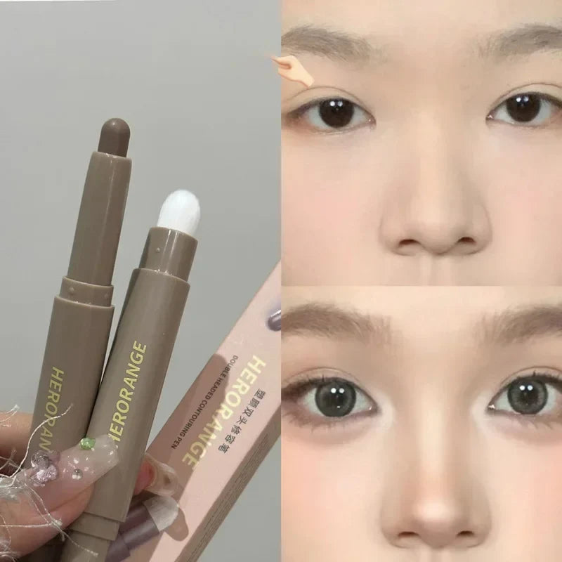 Nose Contour Bronzer Pen – Natural Grey & Brown Matte Shades Contouring Makeup Pen Qme