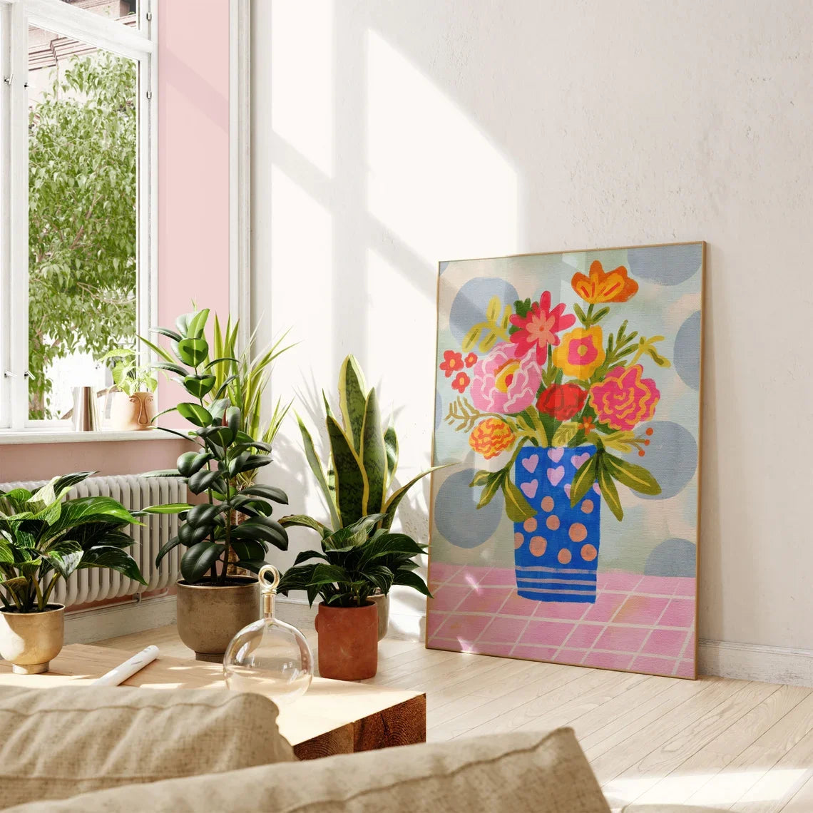Whimsical Garden Bouquet Canvas Wall Art – Dreamy Floral Print Canvas Wall Art Qst