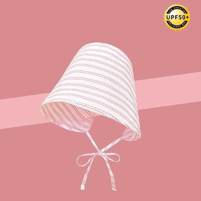 Women's Foldable Wide-Brim Bucket Hat – Striped Panama Sun Hat Bucket Sun Hat Qst Pink one size