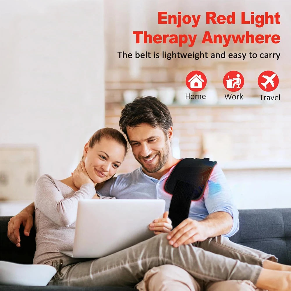 LED Red Light Therapy Belt 660nm 850nm – 60 LED Wrap Band Light Therapy Belt Qst
