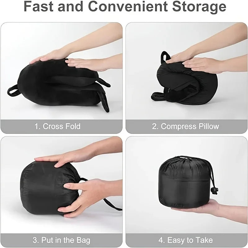 Ergonomic U-Shape Travel Neck Pillow – Soft Adjustable Headrest Travel Neck Pillow Qme