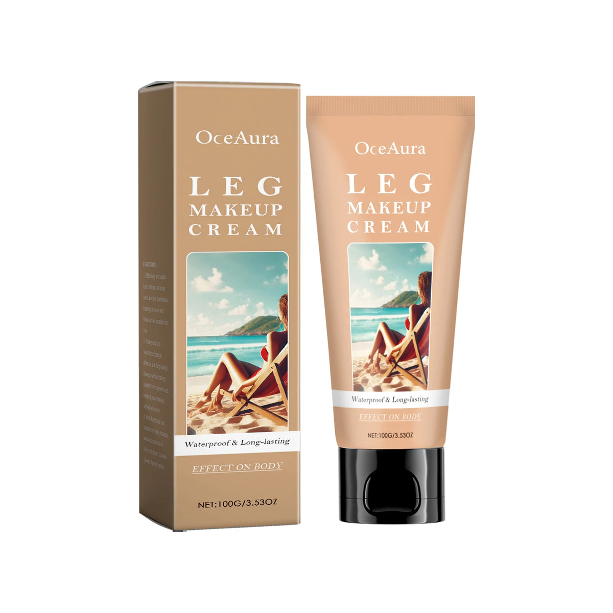 OceAura Waterproof Body Foundation – Full Coverage Leg Makeup Body Foundation Qst Dark skin 1PCS