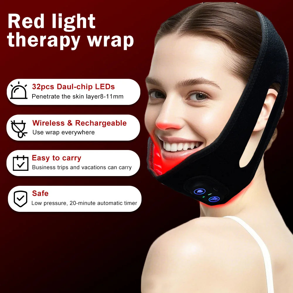 ZONGKUNG Red Light Therapy Belt – Chin & Neck Firming Red Light Therapy Belt Qst