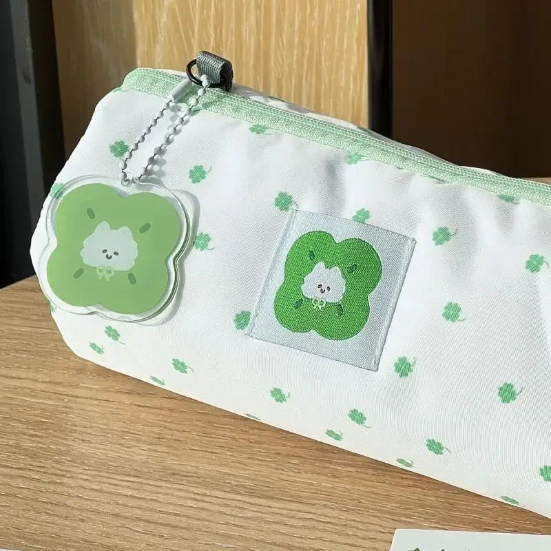 Cute Four-Leaf Clover Kitten Pencil Organizer | Desk Accessory Desk Pencil Organizer Qme