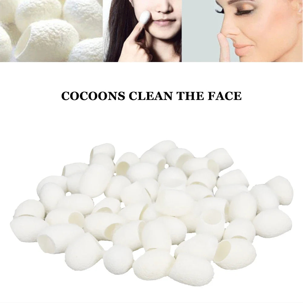 Natural Silk Fibroin Exfoliating Silkworm Balls – Deep Pore Cleanse Facial Exfoliator Qme