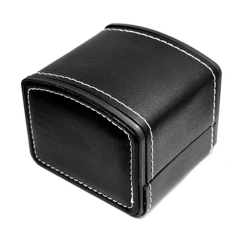 Portable PU Leather Watch Box Organizer – Men & Women Watch Box Organizer Qme black
