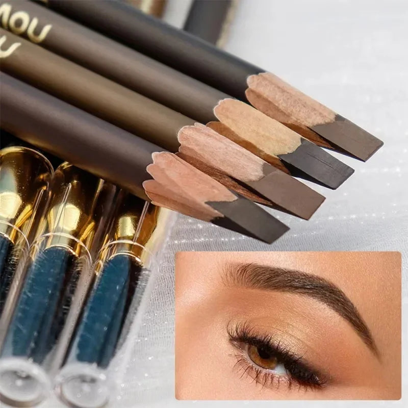 Waterproof Flat Head Eyebrow Pencil – White & Black | Qme Eyebrow Pencil Qme