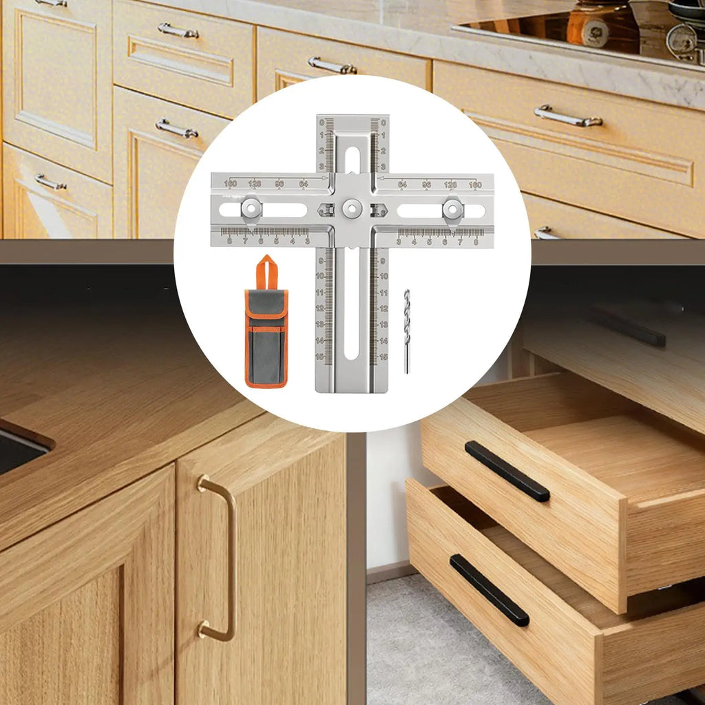 Cabinet Handle Jig – Stainless Steel Drill Guide Template Drilling Jig Template Qme