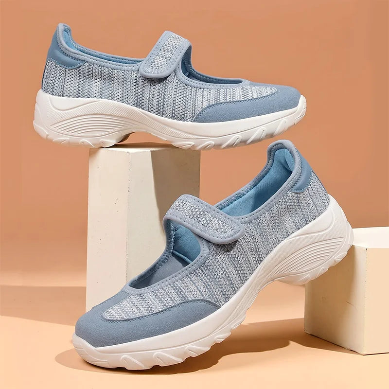 Women's Wide Fit Canvas Sneakers – Breathable Platform Shoes Women's Canvas Sneakers Qst Blue 38