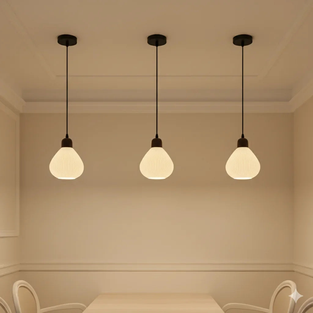 White Glass Pendant Light – Kitchen, Dining Room & Bar Lamp Glass Pendant Light Qme