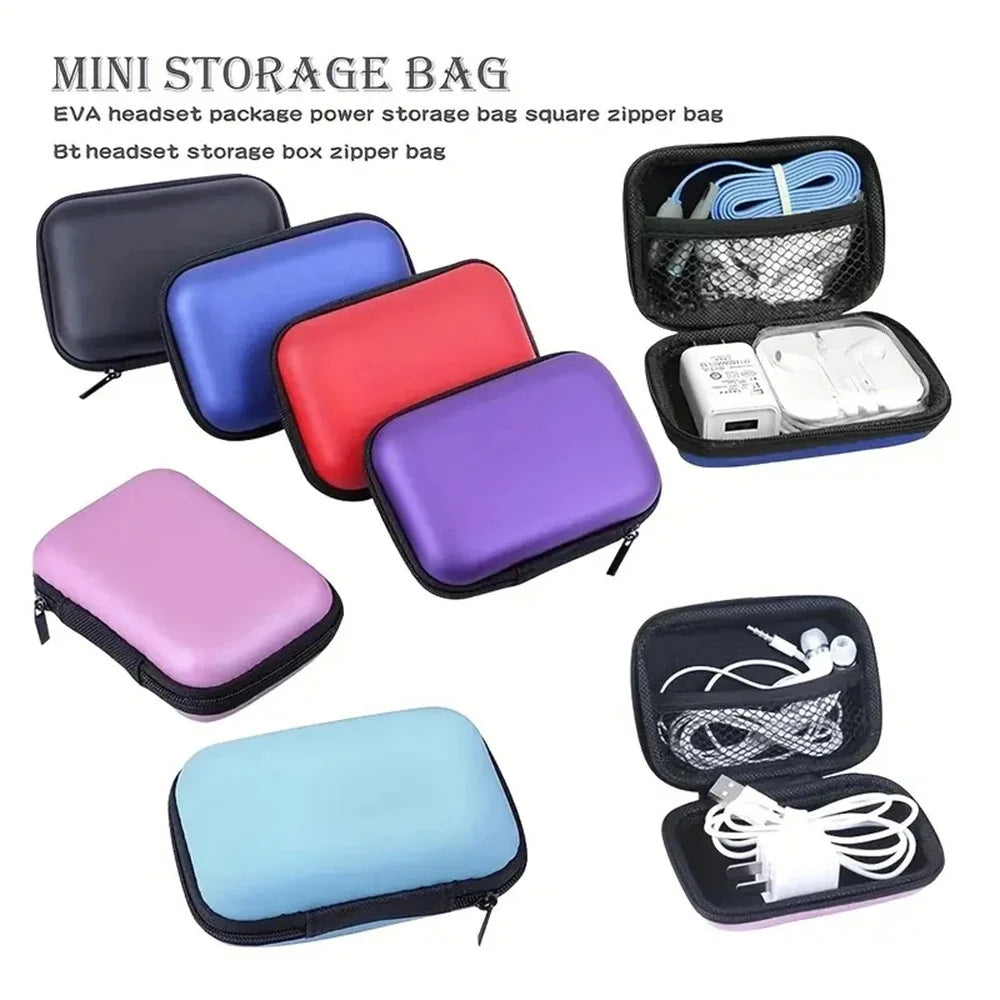 EVA Zipper Storage Bag for Earphones, Cables & USB Accessories Electronics Accessories Bag Qme